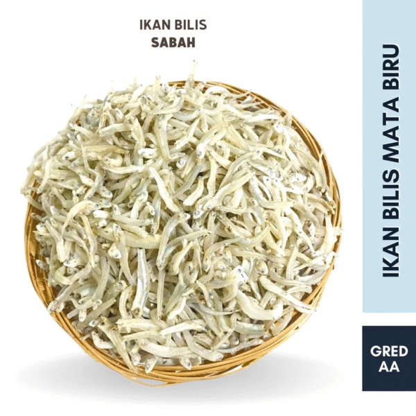 IKAN BILIS MATA BIRU GRED AA PUTIH BLUE EYES ANCHOVIES IKAN BILIS MATA BIRU GRED AA PUTIH| BLUE EYES ANCHOVIES 1KG